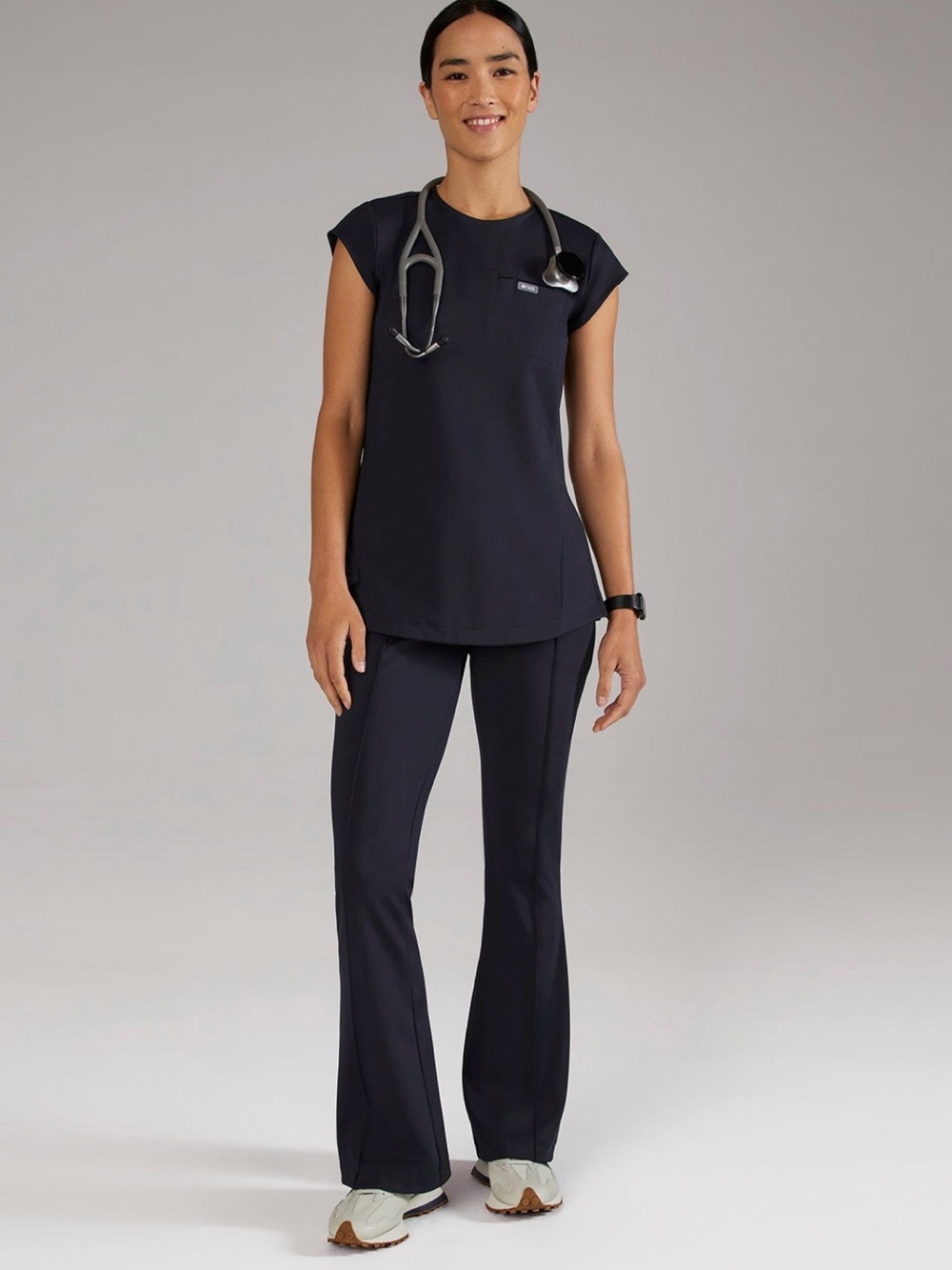 Figs FORM-X Alma Slim Crewneck Tunic Scrub Top